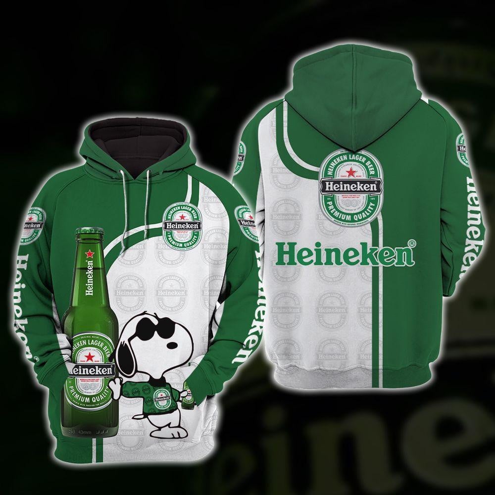 Snoopy Heineken 3d All Over Print T Shirt Hoodie