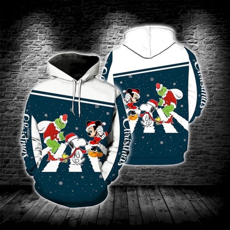 Snoopy, Mickey Grinch Walt Disney Over Print 3d Hoodie Zip Hoodie