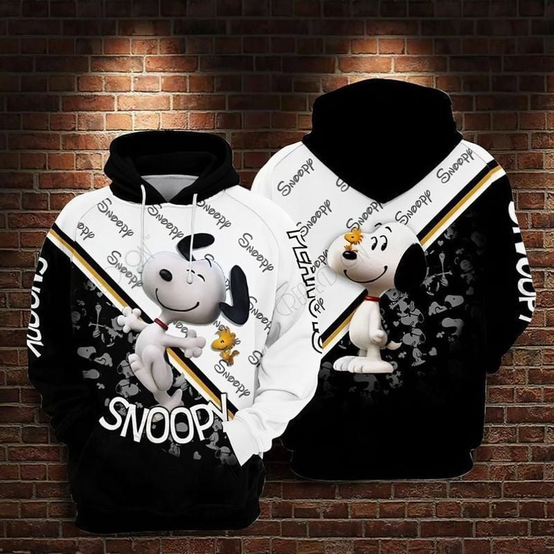 Peanuts Snoopy Cute Lover Black And White 3d Hoodie Zip Hoodie 986