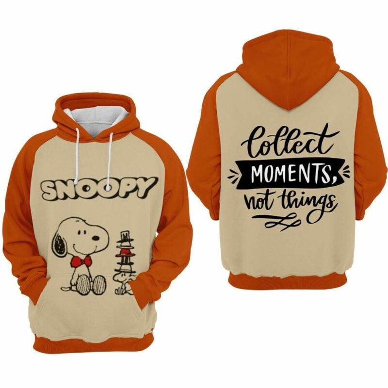 Snoopy Cartoon Peanuts Lollect Moments Not Things Over Print 3d Hoodie Zip Hoodie
