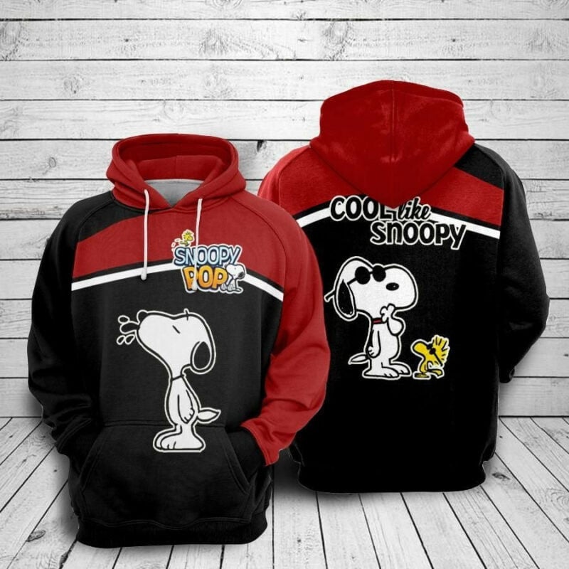 Woodstock And Snoopy Pop Cool Like Snoopy Over Print 3d Hoodie Zip Hoodie Size S-5xl