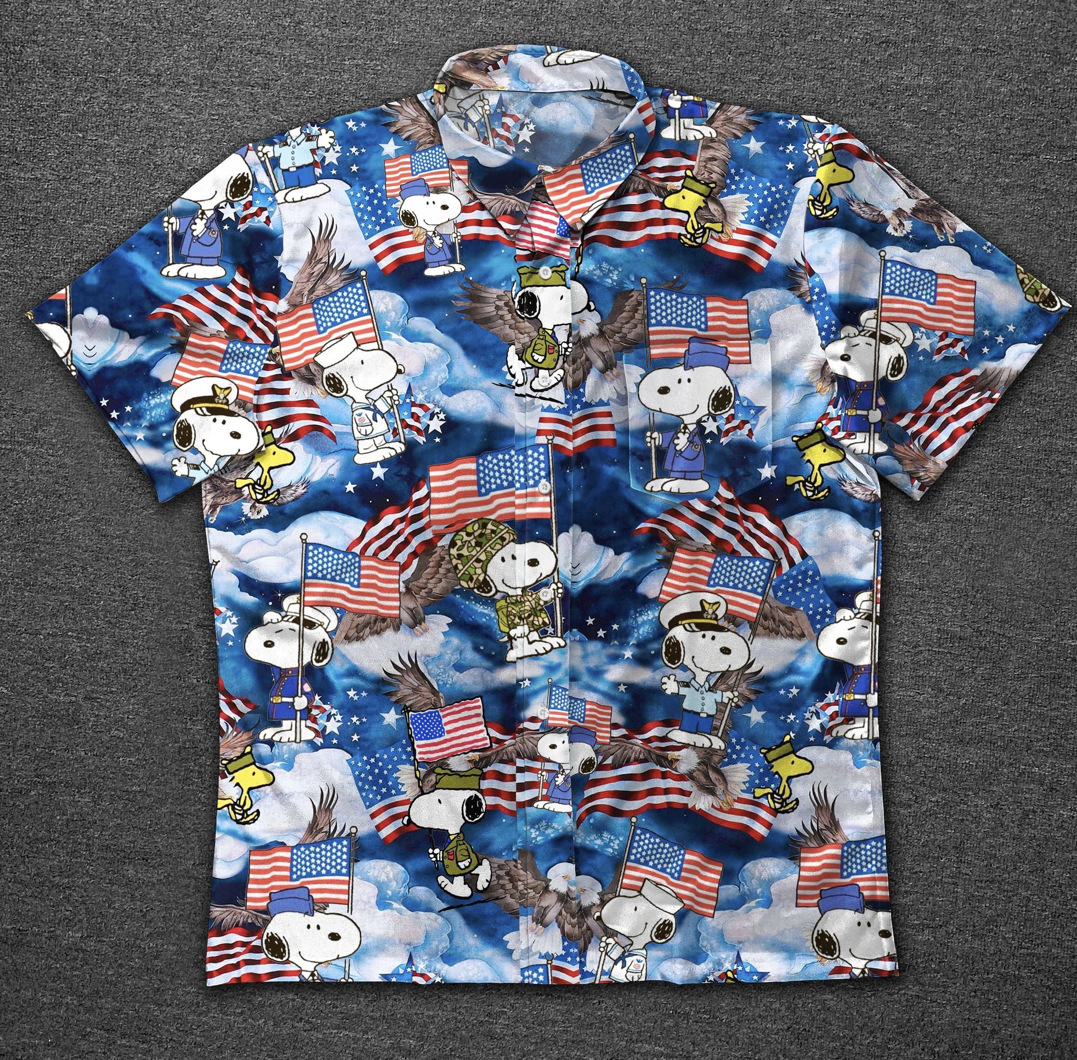 Hawaii Shirt Veteran Snoopy Vintage Cotton Hawaiian Shirt-zx10015