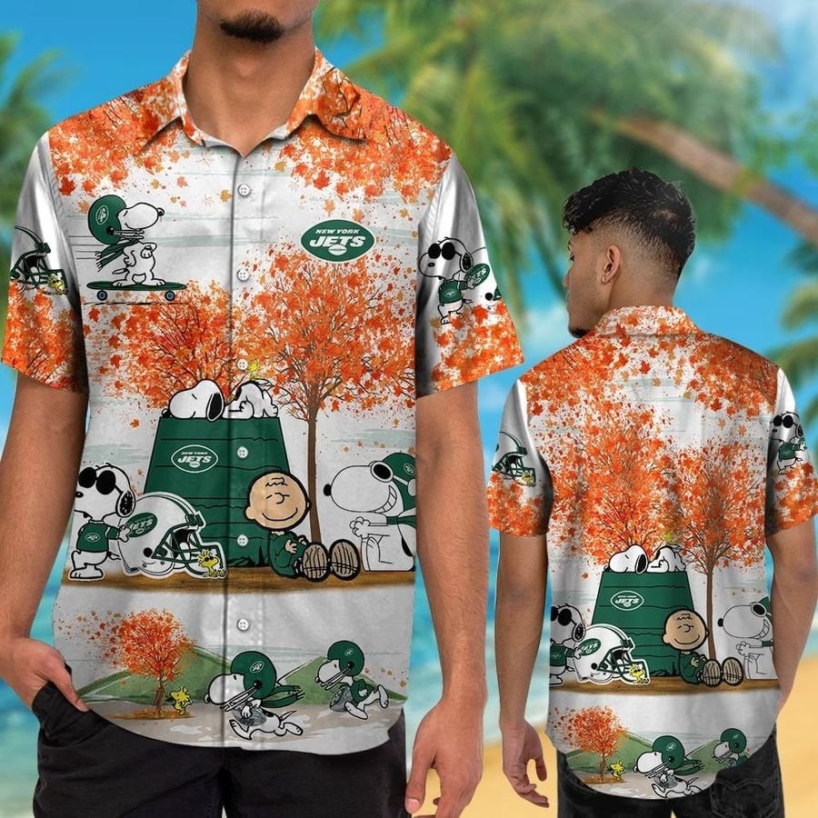 New York Jets Snoopy Autumn Hawaiian Shirt