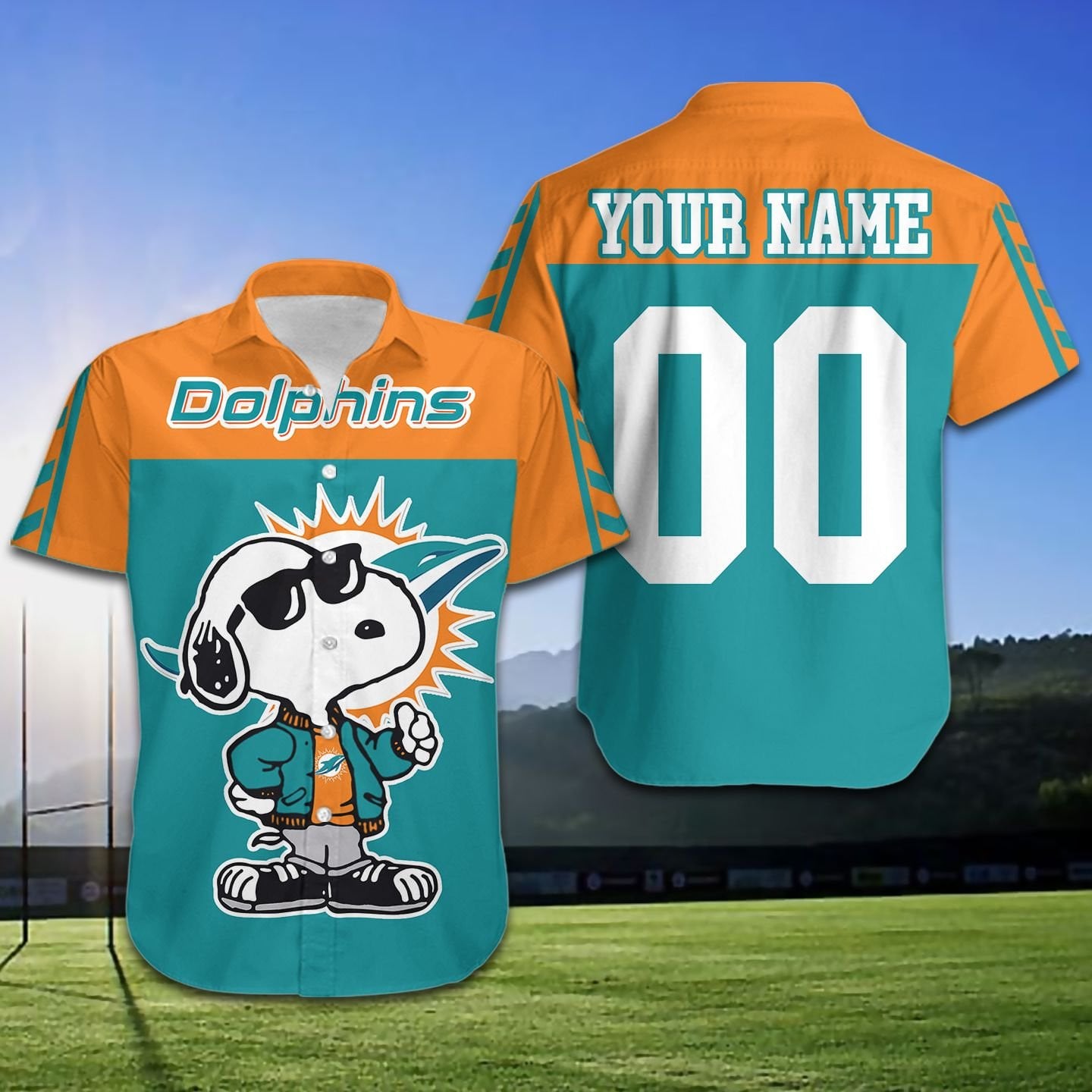 Personalized Miami Dolphins Football Team Cute The Snoopy Show Hawaiian Shirt