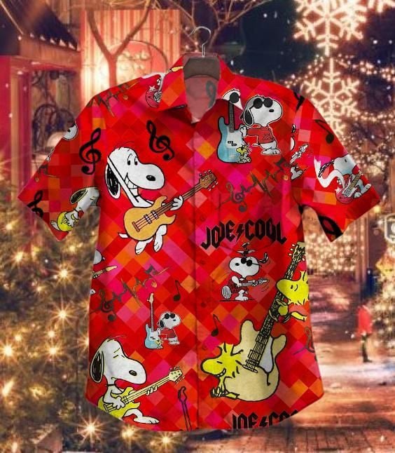 Hawaii Shirt Hot Snoopy Guitar Bl Vintage Hawaiian Shirt-zx11274