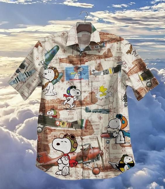 Hawaii Shirt Hot Plane And Snoopy Vintage Hawaiian Shirt-zx11359