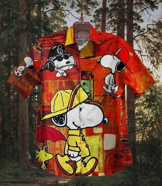 Hawaii Shirt Hot Snoopy Firefighter Vintage Hawaiian Shirt-zx11317