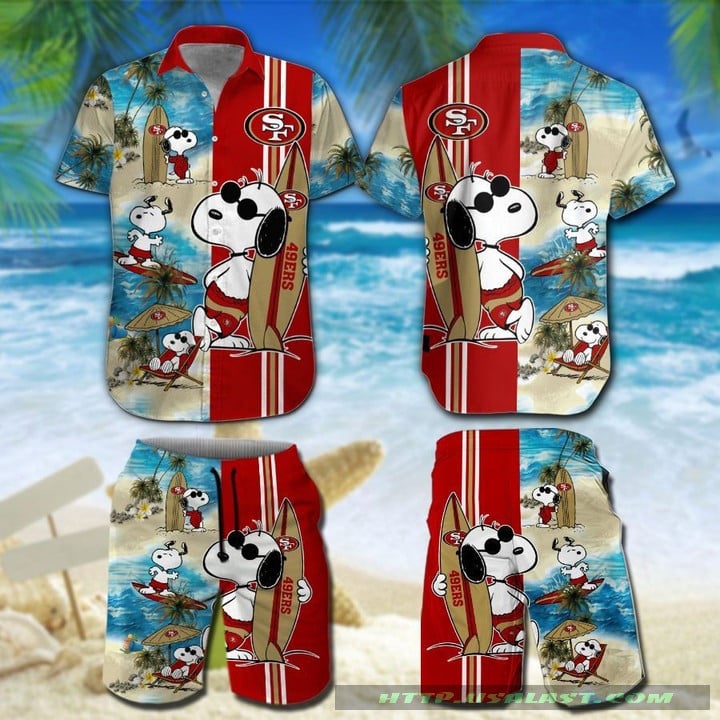San Francisco 49ers Snoopy Surfing Hawaiian Shirt