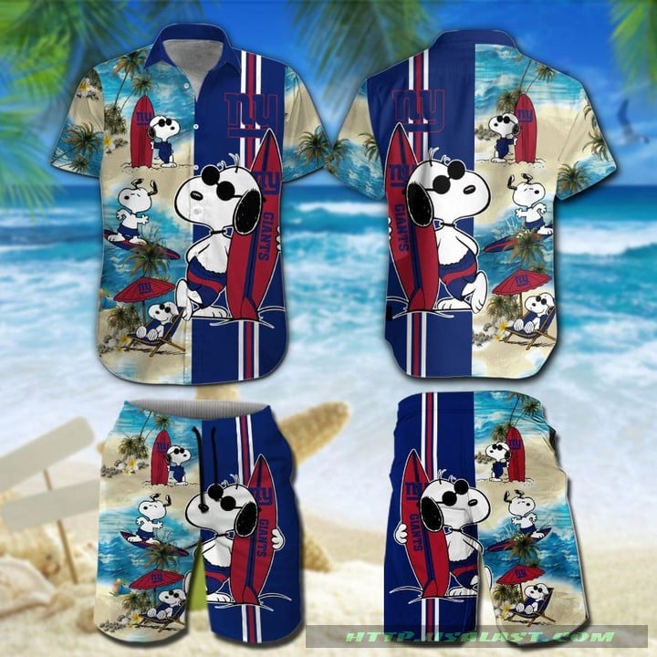 New York Giants Snoopy Surfing Hawaiian Shirt