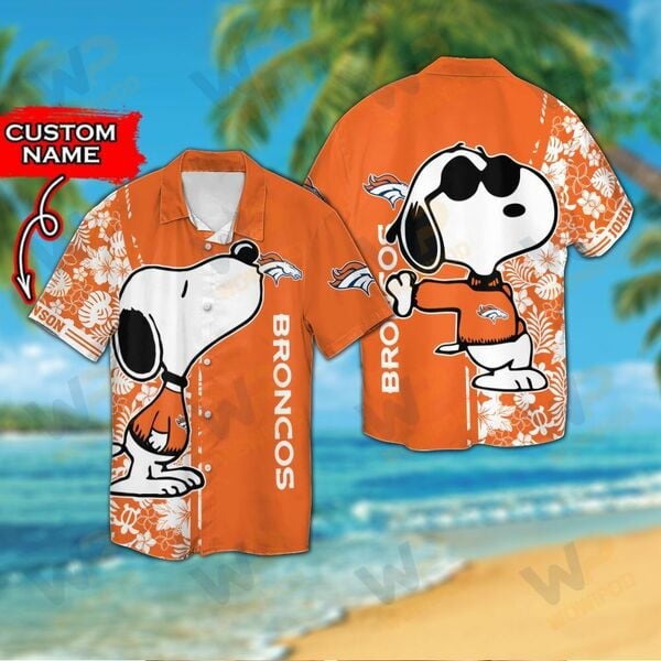 Personalized Denver Broncos & Snoopy Hawaiian Shirt