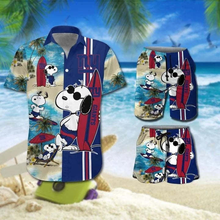 Snoopy And New York Giants Hawaiian Shirt