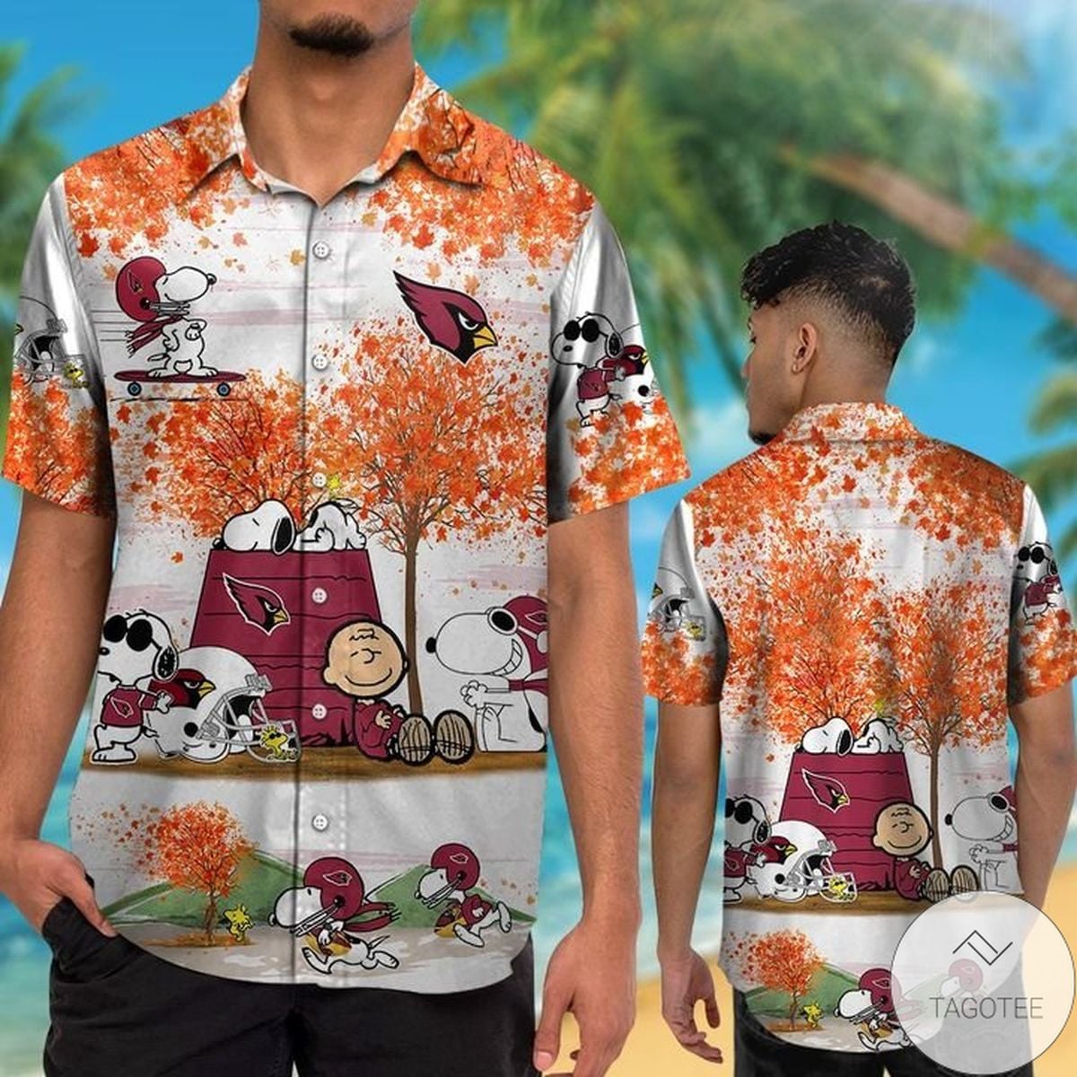 Arizona Cardinals Snoopy Autumn Hawaiian Shirt
