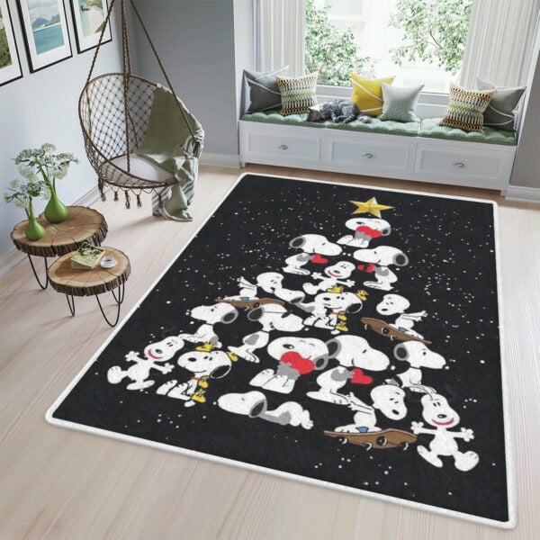 Funny Snoopy Area Rug Living Room, Christmas Gift, Peanuts Snoopy Merry Christmas, Gift For Fan Rug Home Decor Floor Decor