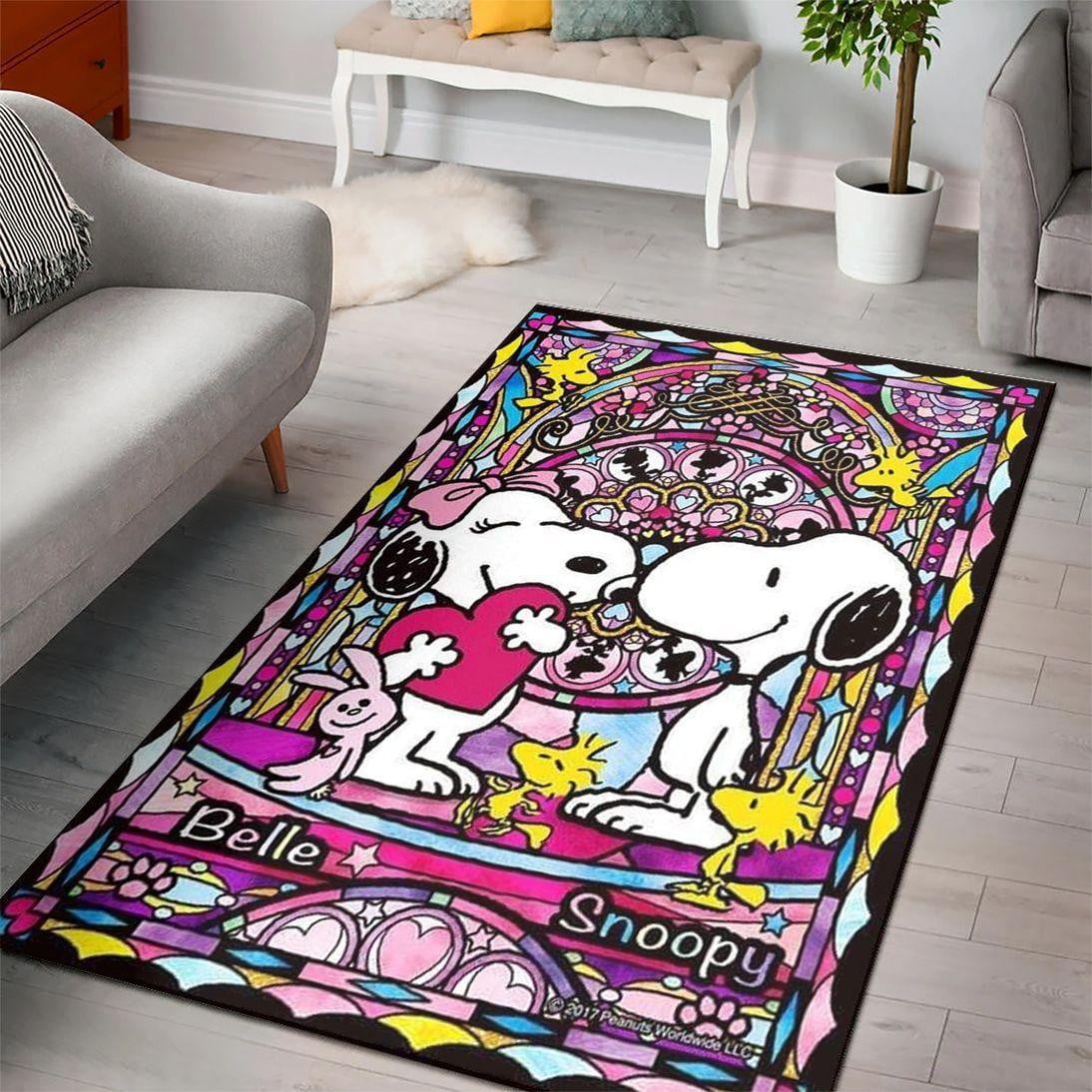 Snoopy Dog Area Rug Living Room And Bed Room Rug Gift Us Decor