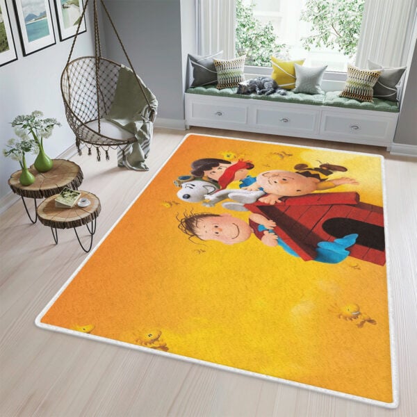 Peanuts All Character Area Rug Living Room, Snoopy Charlie Brown Woodstock Pig Pen 2 Gift For Fan Rug Home Decor Floor Decor 2161