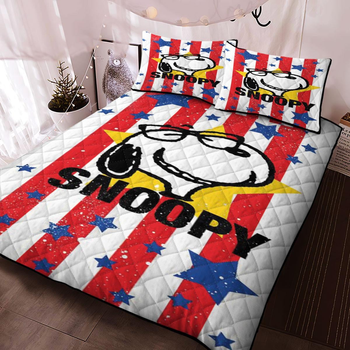 Snoopy The Peanuts Cartoon,cute Snoopy The Peanuts Cartoon Fan Gift,cute Snoopy The Peanuts Cartoon Duvet Quilt Bedding Set