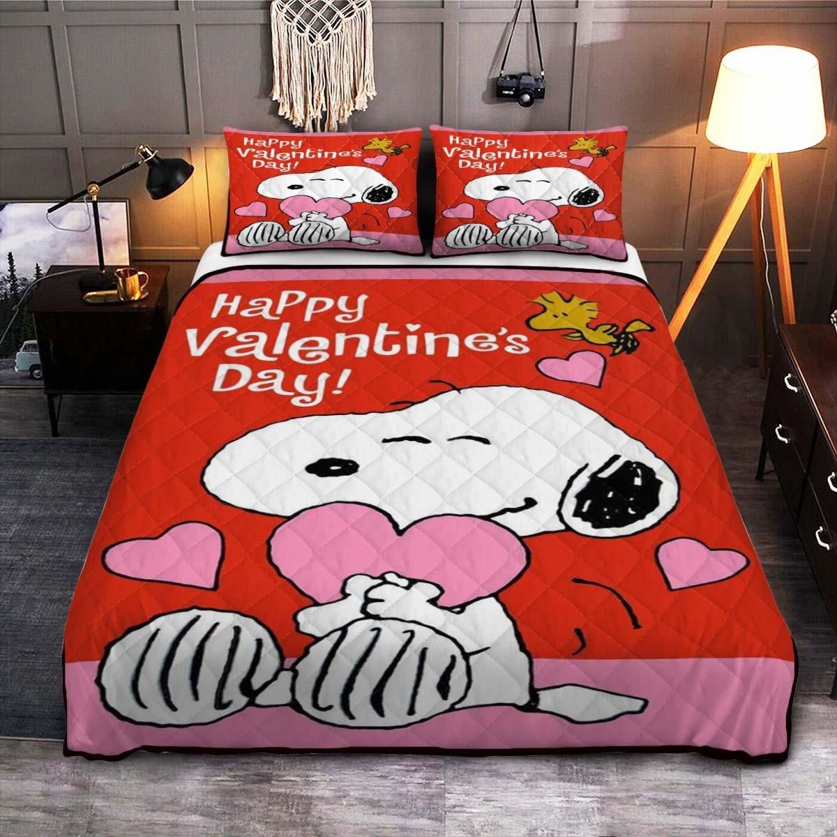 Snoopy Happy Valentine's Day From The Peanuts, Peanuts Twin Bedding, Snoopy Peanuts Duvet Quilt Bedding Set
