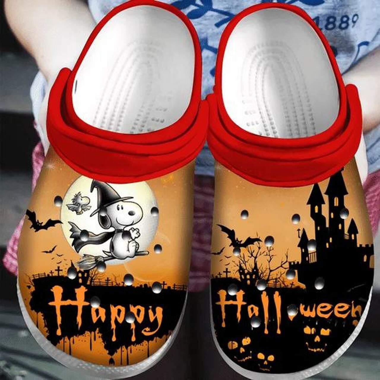 Snoopy Witch Happy Halloween Crocs Crocband Clog Comfortable Water Shoes