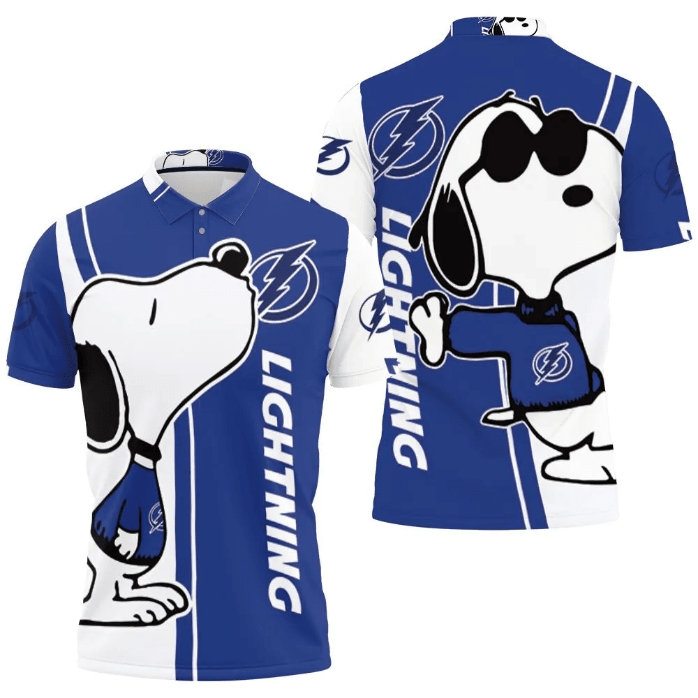 Mens & Womens Tampa Bay Lightning Snoopy Lover 3D All Over Print Polo Shirt