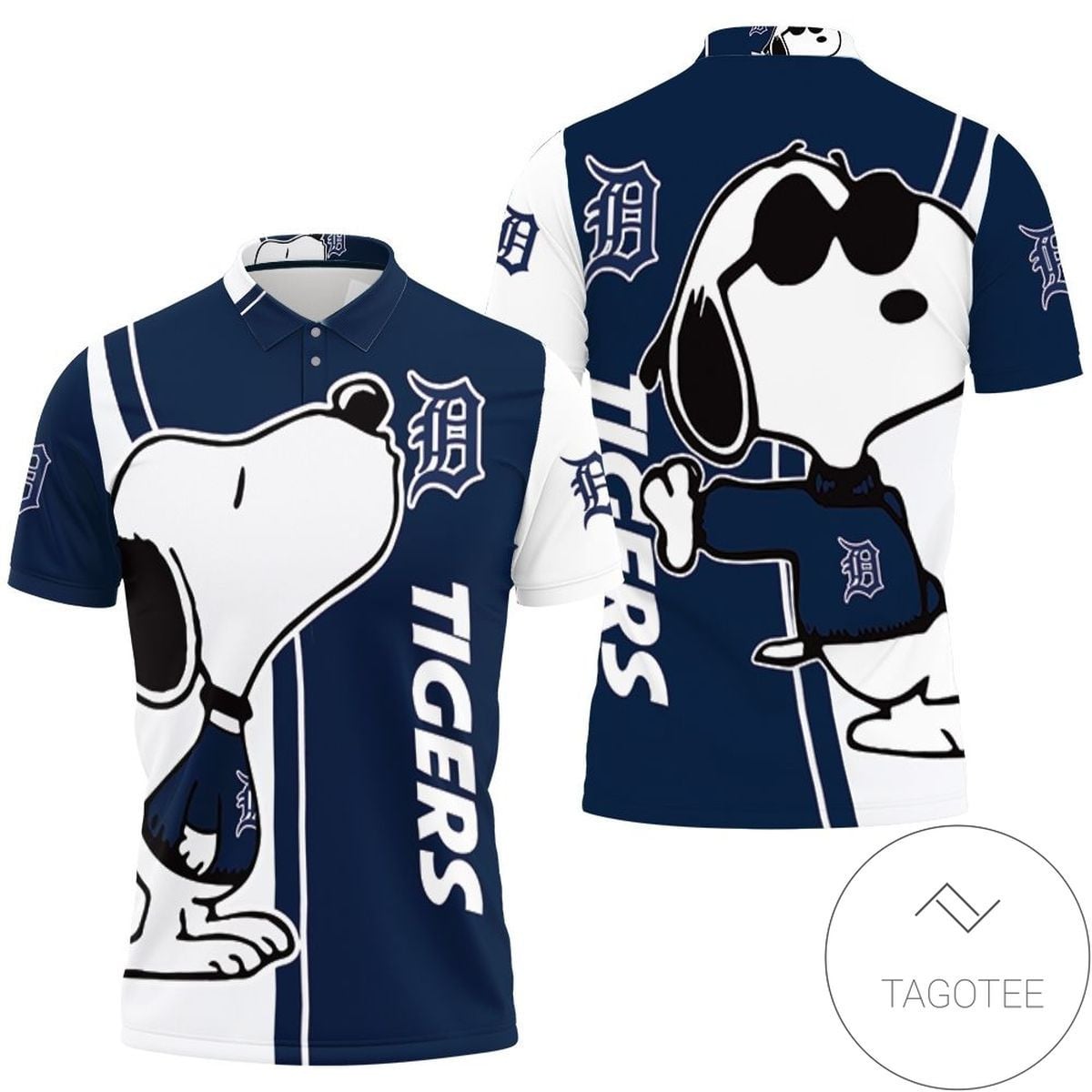 Mens & Womens Detroit Tigers Snoopy Lover 3d Printed All Over Print Polo Shirt