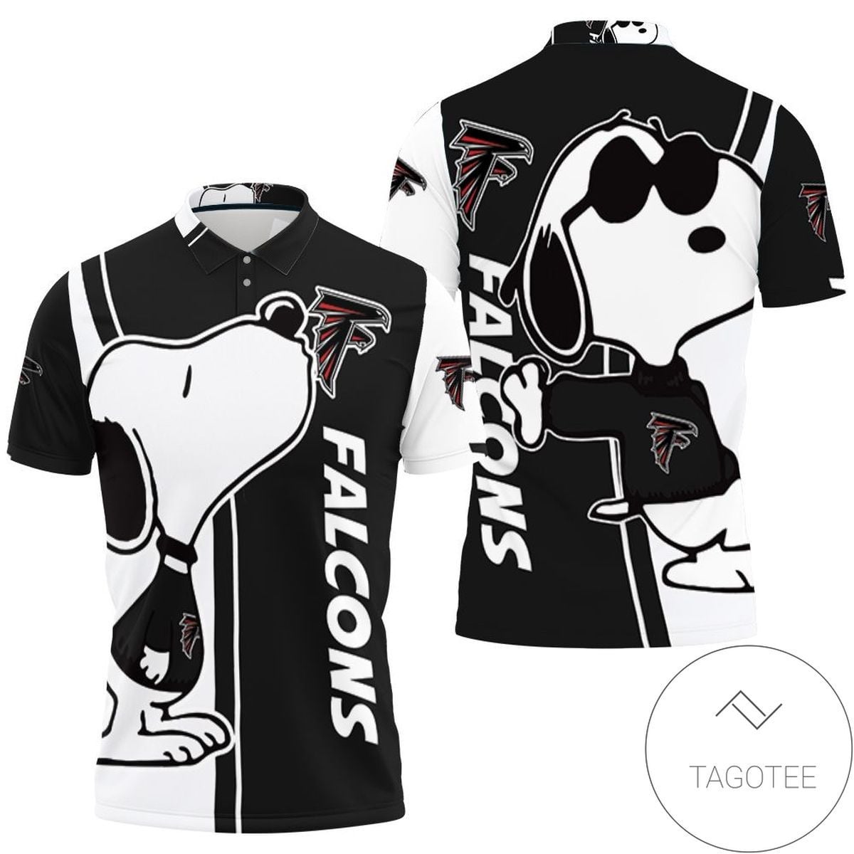 Mens & Womens Atlanta Falcons Snoopy Lover 3d Printed All Over Print Polo Shirt