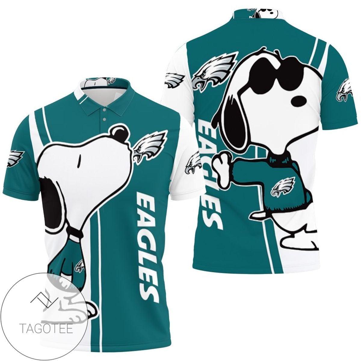 Mens & Womens Philadelphia Eagles Snoopy Lover 3d Printed All Over Print Polo Shirt