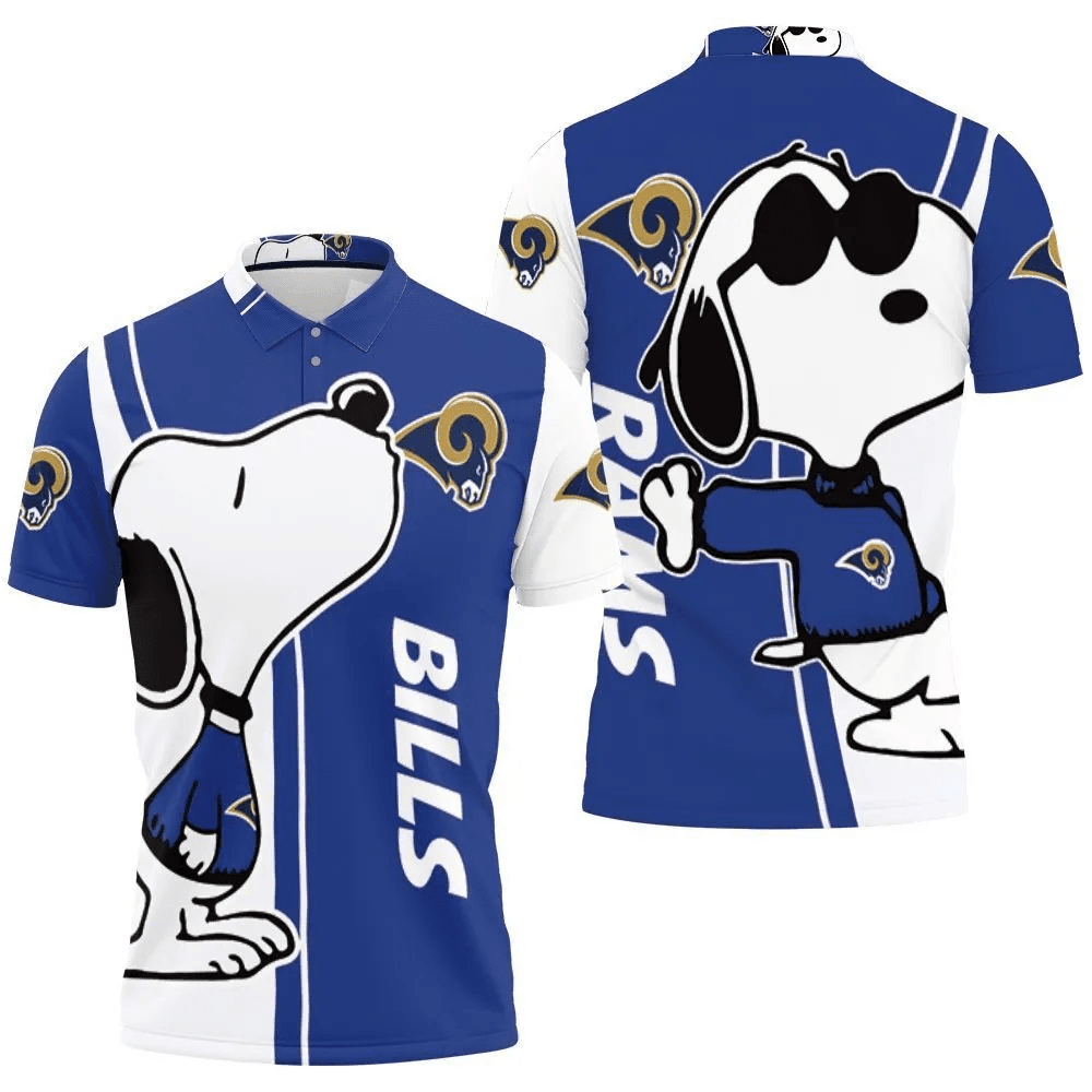 Mens & Womens Los Angeles Rams Snoopy Lover 3D Printed Polo Shirt