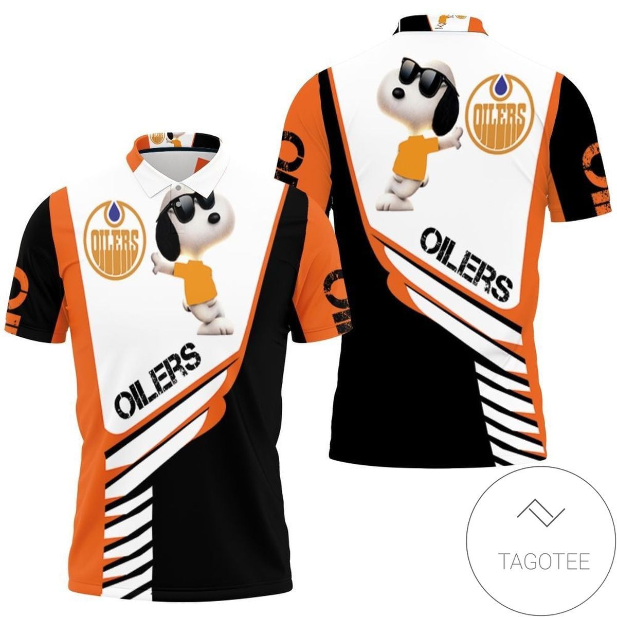 Mens & Womens Edmonton Oilers Snoopy For Fans 3d All Over Print Polo Shirt