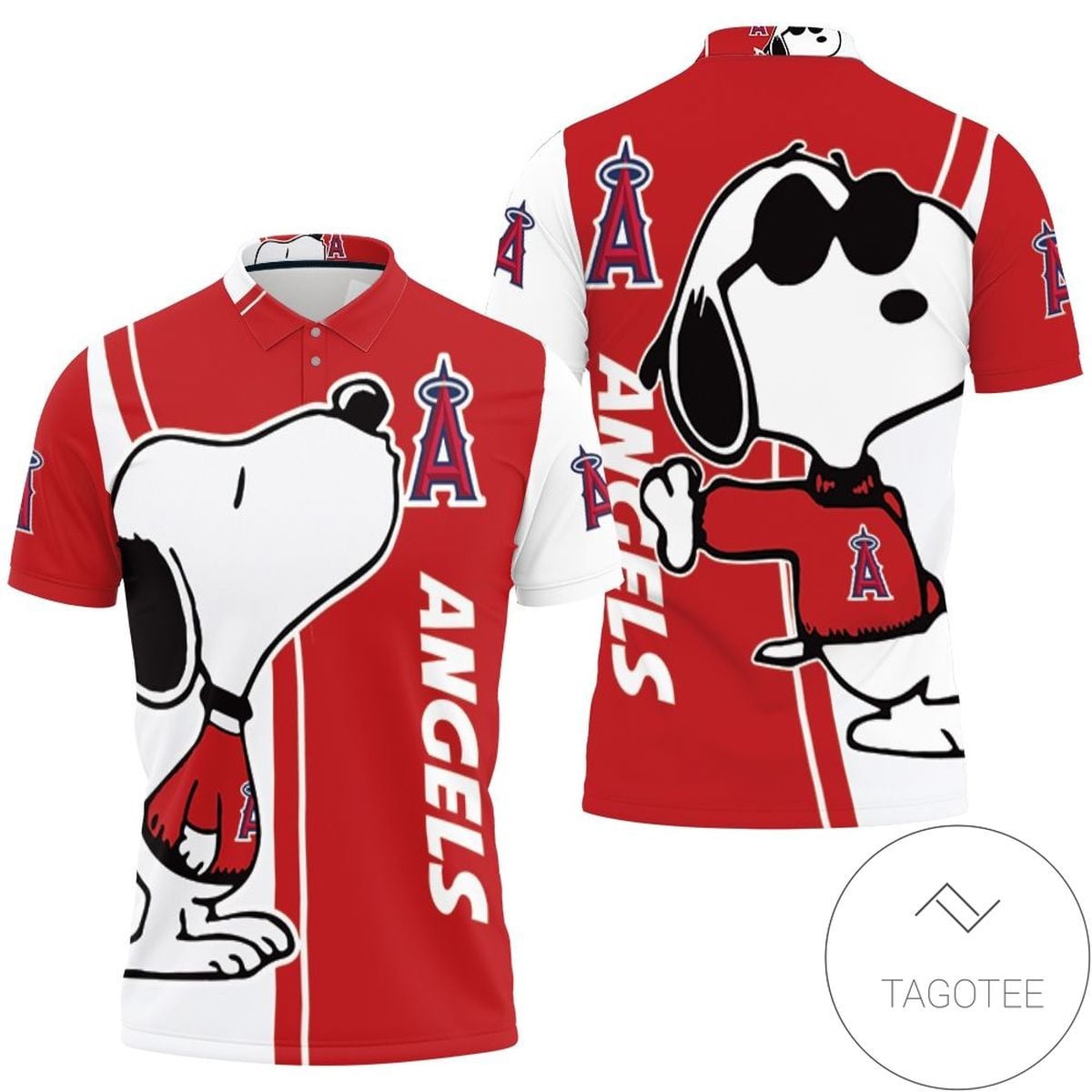 Mens & Womens Los Angeles Angels Snoopy Lover 3d Printed All Over Print Polo Shirt