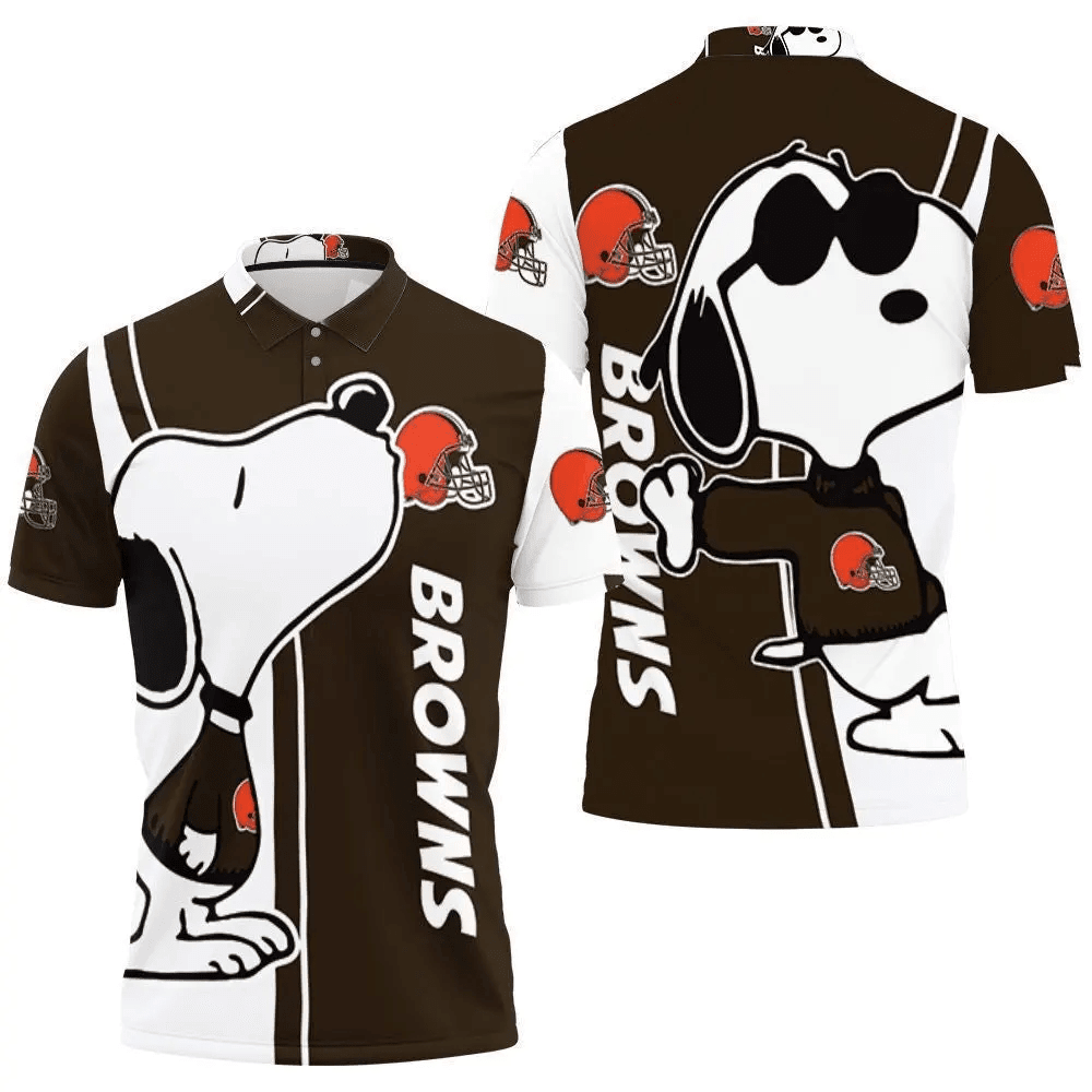 Mens & Womens Cleveland Browns Snoopy Lover 3D Printed Polo Shirt