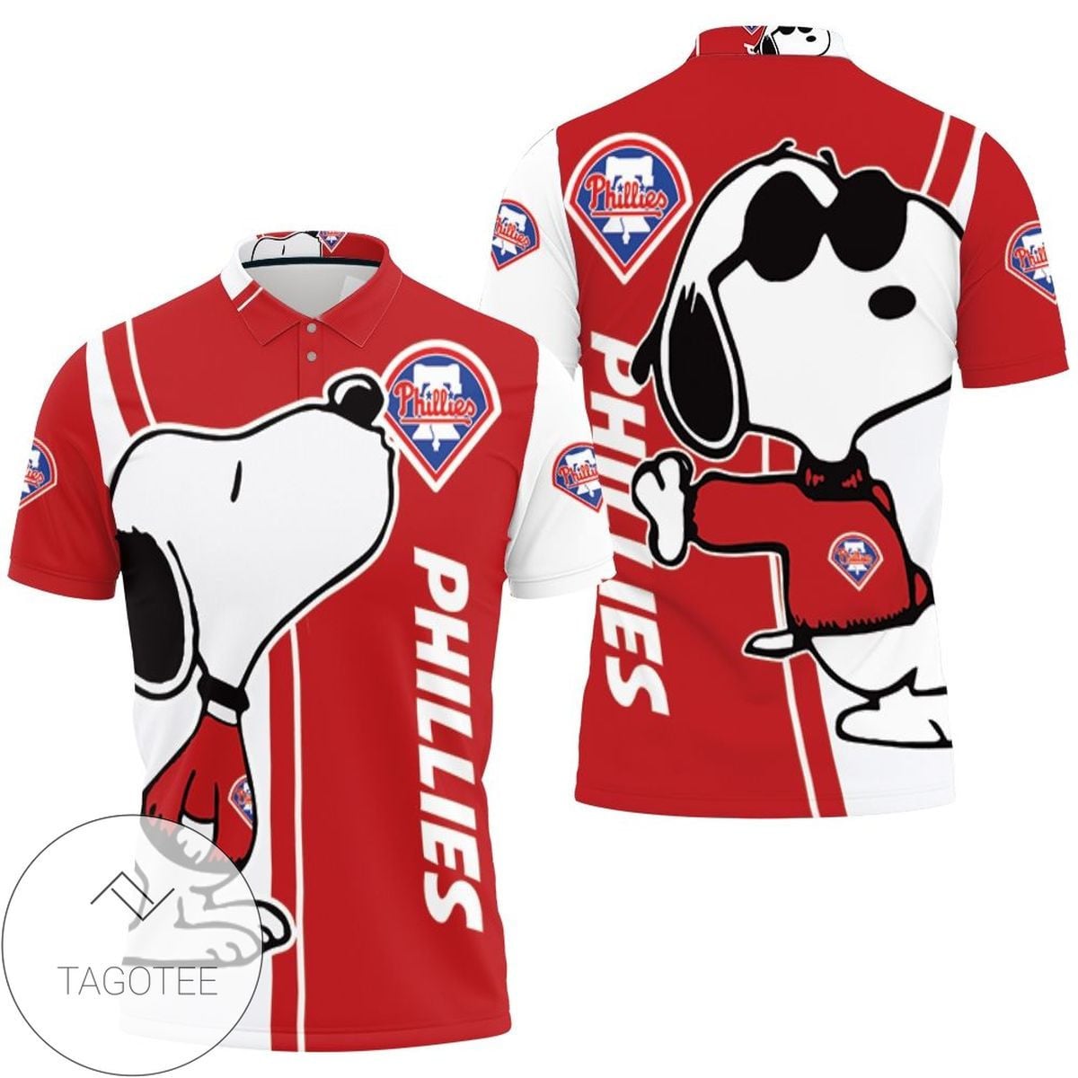Mens & Womens Philadelphia Phillies Snoopy Lover 3d Printed All Over Print Polo Shirt