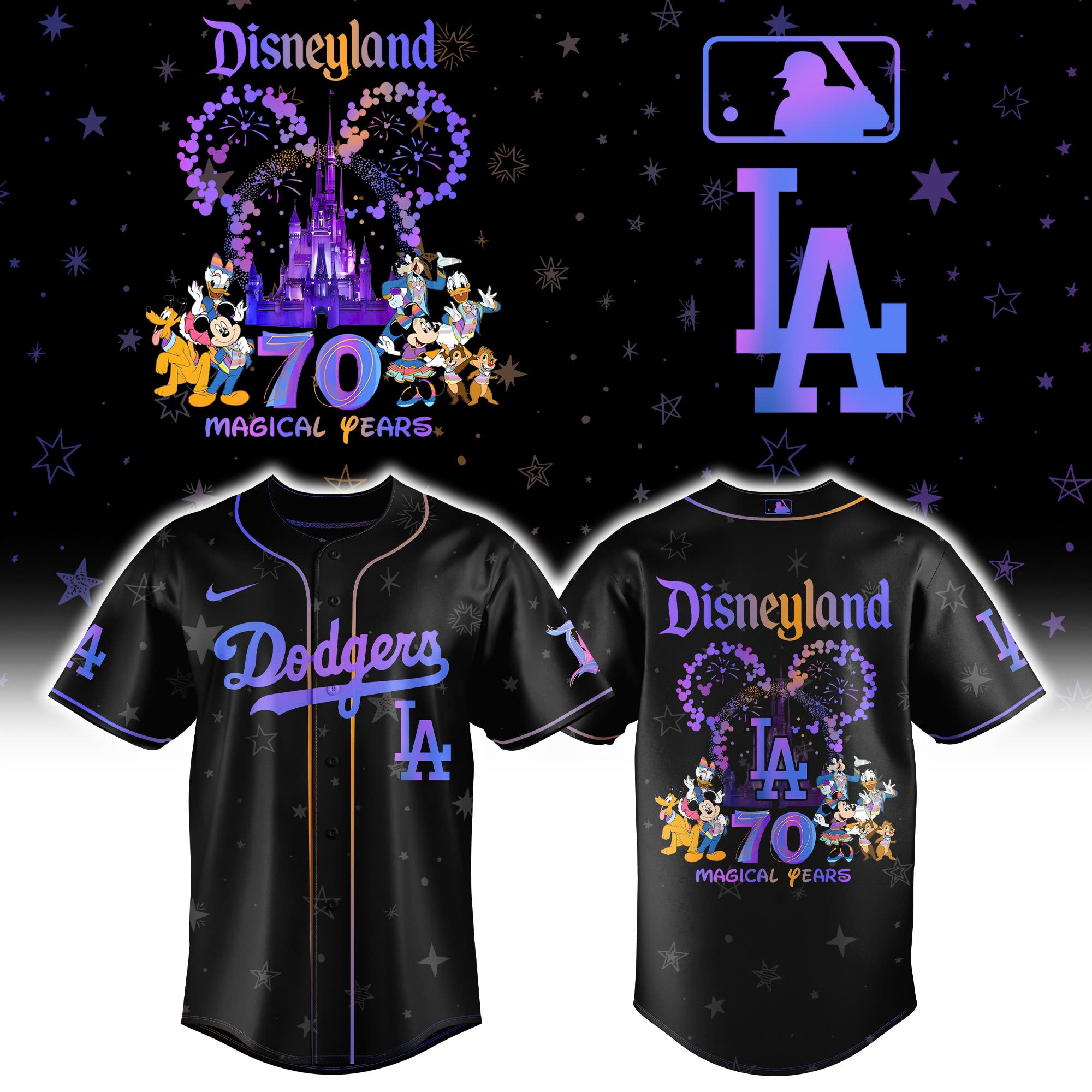 Los Angeles Dodgers Disneyland 70th Baseball Jersey 