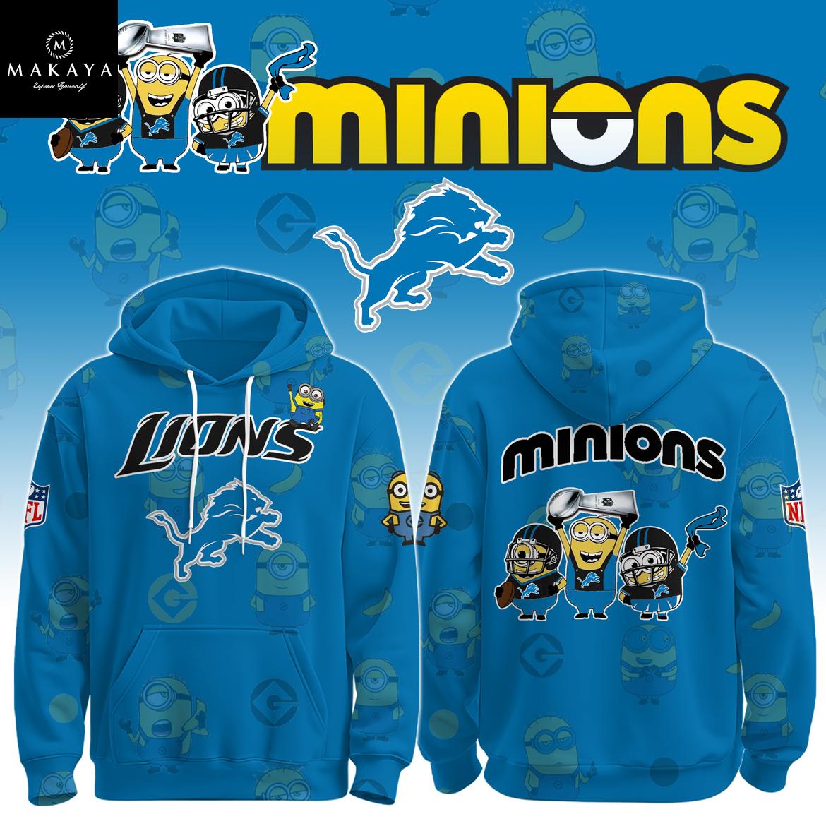 Detroit Lions x Minions Celebrate NFL Holiday Game 2025 Hoodie T-Shirt 