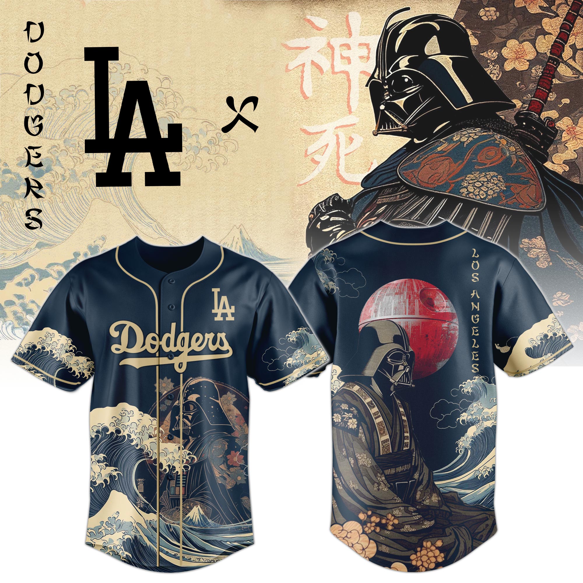 Lord Darth Vader LA Dodgers 2025 Japan Edition Jersey 